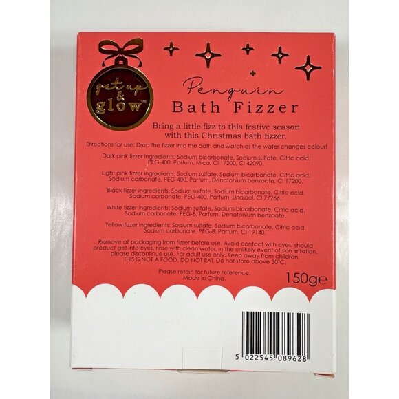 Get Up & Glow Bath Bomb Fizzer Fruity Gingerbread Vanilla Penguin Color Changing - Picture 6 of 9